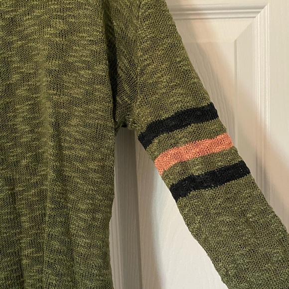 Pink Rose Green and Pink Striped Sweater - Picture 4 of 4